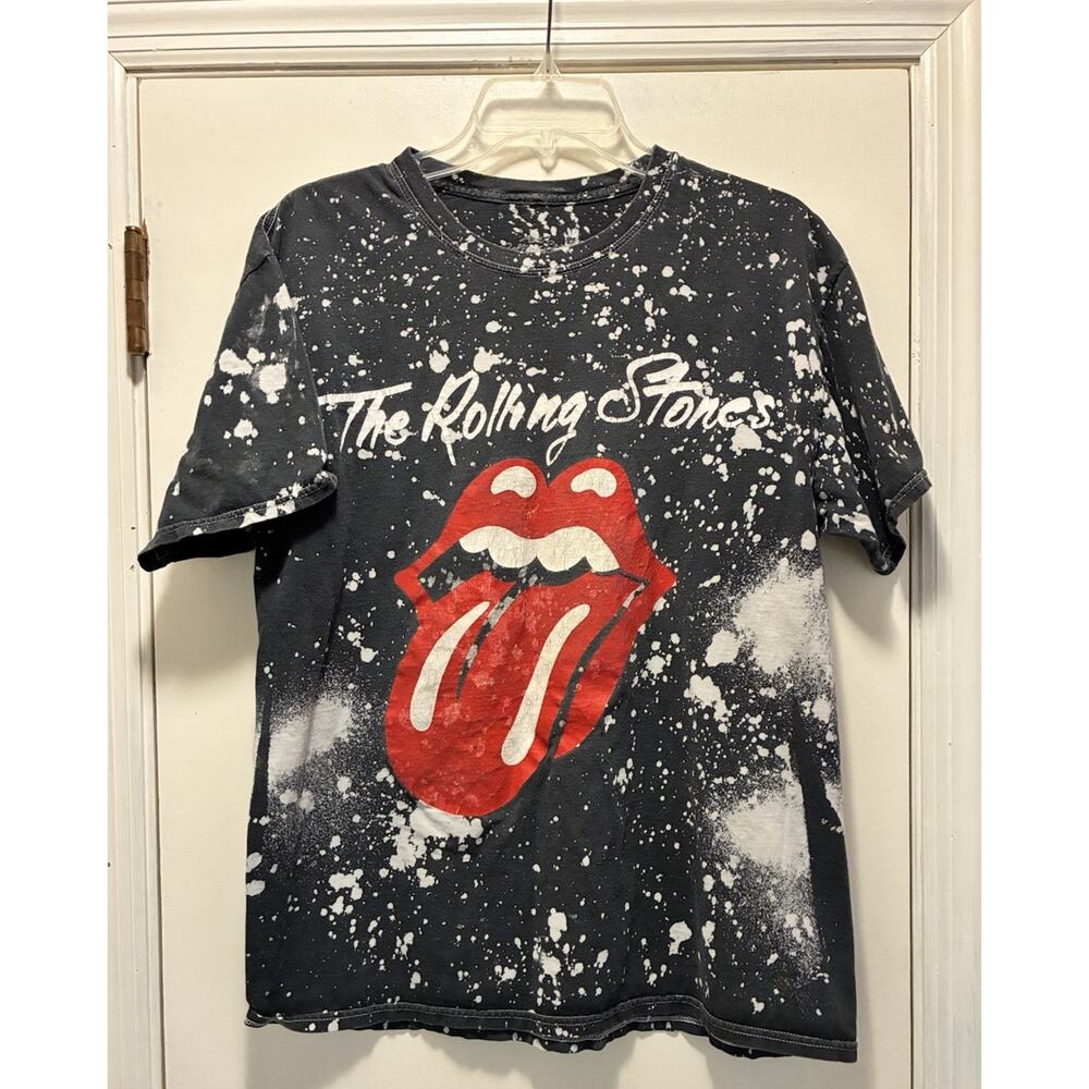The Rolling Stones '89 North American Tour Distressed Graphic T-Shirt Size Large